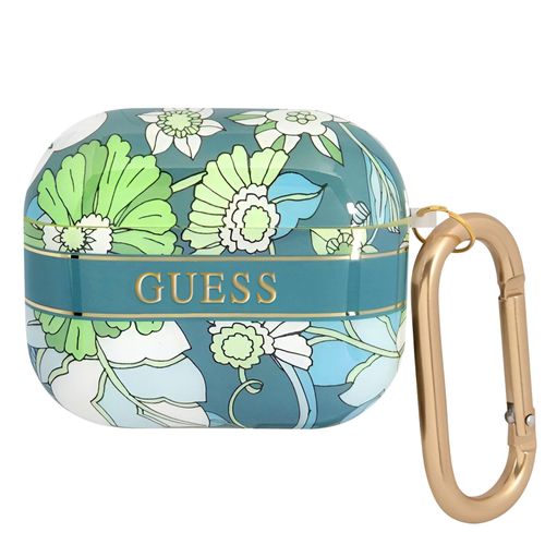 Coque pour AirPods 3 avec Mousqueton Design Floral Dlicat Guess Multicolore