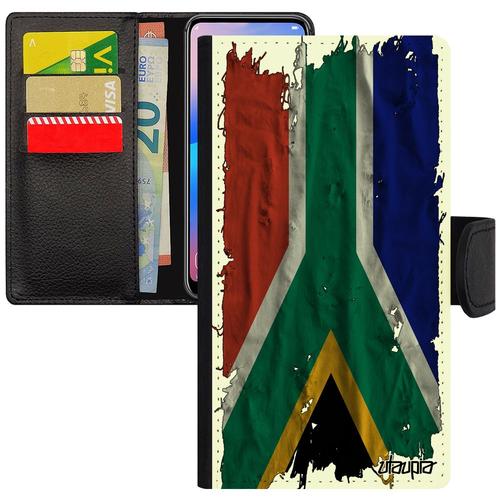 Coque Pour Iphone 11 Pro Simili Cuir Rabat Drapeau Afrique Du Sud Africain Coupe Du Monde Case Jo Caoutchouc De Protection Can