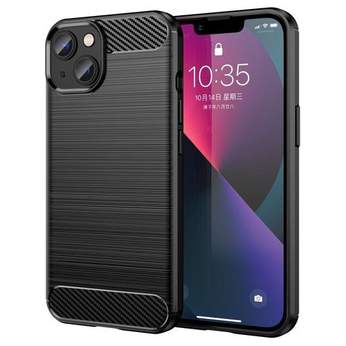 Coque Pour Apple Iphone 14 Plus - Housse Etui Silicone Gel Carbone + Verre Trempe - Noir
