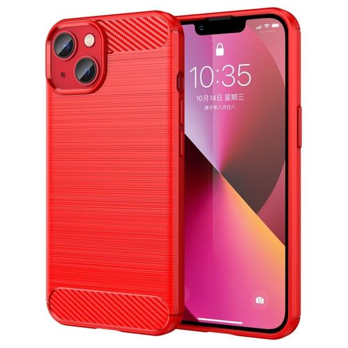 Coque Pour Apple Iphone 14 Plus - Housse Etui Silicone Gel Carbone + Verre Trempe - Rouge