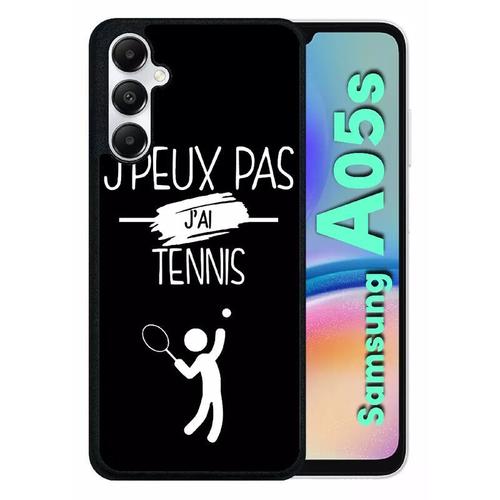 Coque Pour Galaxy A05s - J Peux Pas J Ai Tennis Fond Noir - Silicone - Noir