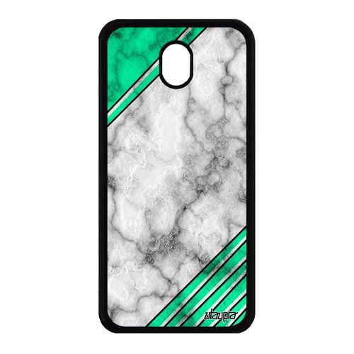 Coque Pour Galaxy J7 2017 Pro Silicone Marbre Triangle Bumper Design Smartphone Texture Portable Pierre Granite Color Vert Samsung