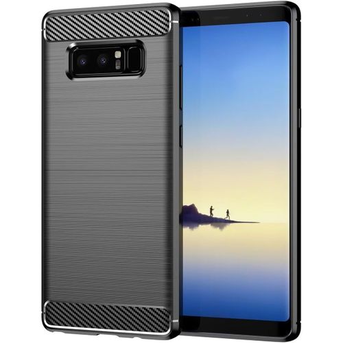Coque Pour Galaxy Note 8, Samsung Note 8 Sm-N950fd, Coque De Tlphone Ultra Fine Avec Absorption Des Chocs En Fibre De Carbone Tpu Coque De Protection Pour Samsung Galaxy Note 8 Noir
