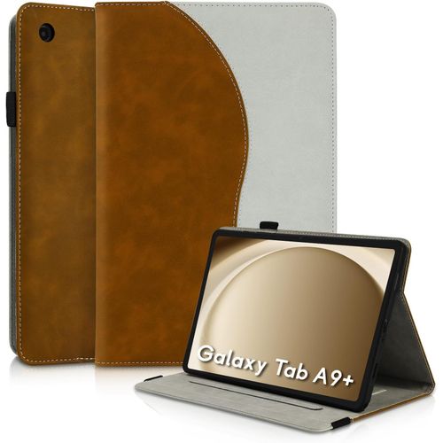 Coque Pour Galaxy Tab A9+/A9 Plus 11 Pouces 2023 Sm-X210/X215/X216 tui En Cuir Pu  Rabat Avec Support Fonction Housse De Protection Ultra Fin Avec Porte-Pencil Samsung Tab A9+ Plus Marron