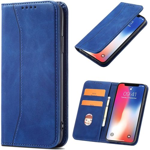 Coque Pour Google Pixel 3a,Pu Cuir Portefeuille Housse Magntique Flip Pochette tui  Rabat Case Avec Antichoc Tpu Housse [Emplacements Cartes] [Fonction Support] (Bleu)