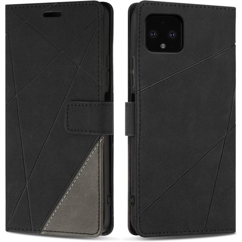Coque Pour Google Pixel 4, Protection Housse Etui En Cuir Pu Portefeuille Livre Pour Google Pixel 4, Emplacements Cartes, Fonction Support, Noir[Php52506140]