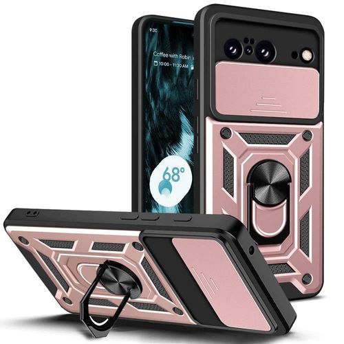 Coque Pour Google Pixel 8 5g - Housse Etui Rigide Anti Choc + Verre Trempe - Rose