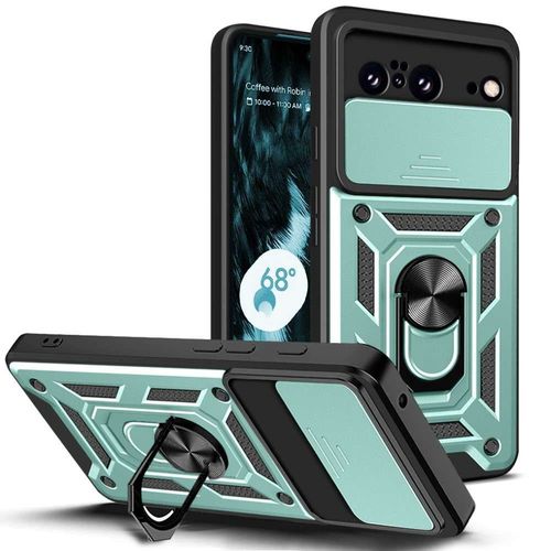 Coque Pour Google Pixel 8 5g - Housse Etui Rigide Anti Choc + Verre Trempe - Vert