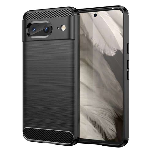 Coque Pour Google Pixel 8 5g - Housse Etui Silicone Gel Carbone + Verre Trempe - Noir