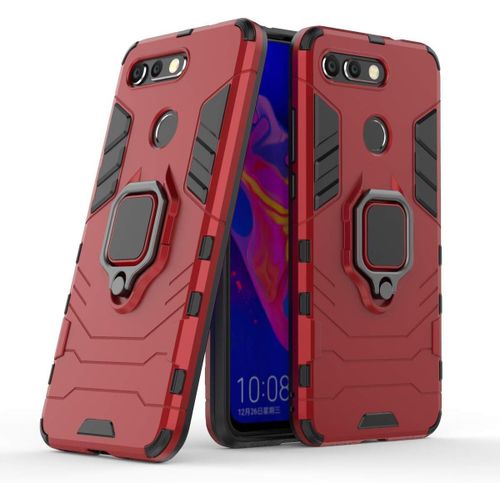 Coque Pour Honor View 20, Double Couche Renforce Dfense Antichoc Armure Housse Etui Avec 360 Rotation Bague Support Pour Huawei Honor View 20. Hb Red