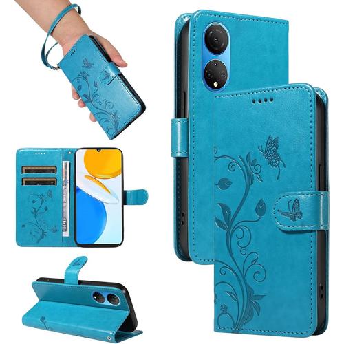 Coque Pour Honor X7, Housse Etui Portefeuille Cuir Pu Multifonction, Magntique tui De Protection Compatible Avec Honor X7, Bleu