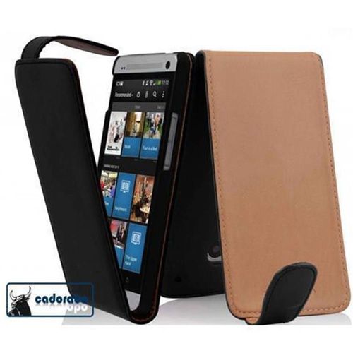 Cadorabo Housse Compatible Avec Htc One Mini M4 En Noir De Jais - tui De Protection Au Design Flip En Similicuir Lisse