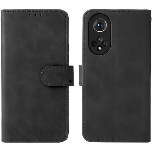 Coque Pour Huawei Honor 50 Huawei Nova 9 Cuir Premium Housse Folio Flip Case Pu+Tpu Filp Etui Flip Cover Portefeuille Ave Id Carte De Crdit Slot Fermeture Magntique Noir