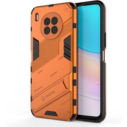 Coque Pour Huawei Nova 8i/Honor 50 Lite Double Couche Renforce Dfense Tpu Silicone Antichoc Armure Protection Housse tui Avec Invisible Bracket Et Support Pour Huawei Nova 8i Orange