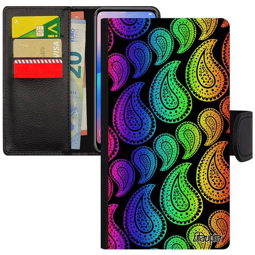 Coque Pour Huawei P Smart 2018 Simili Cuir Motif Cachemire Multicolore Ethnique Case Motif Vert Aimante Indien Housse Indienne Gay