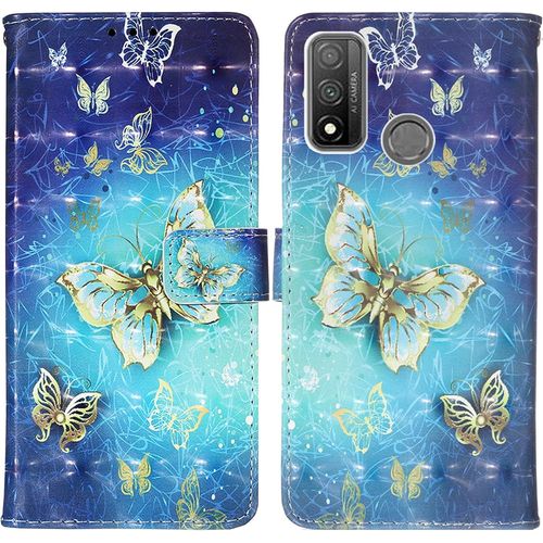Coque Pour Huawei P Smart 2020, Housse Premium En Cuir Huawei P Smart 2020, Magnetique Flip Case Portefeuille Pu Cuir A Rabat Housse Etui De Protection Avec Porte Cartes (Papillon 2)