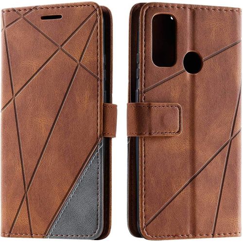 Coque Pour Huawei P Smart 2020, Portefeuille Etui En Pu Cuir Antichoc Tpu, Housse A Rabat Compatible Avec Huawei P Smart 2020, Marron