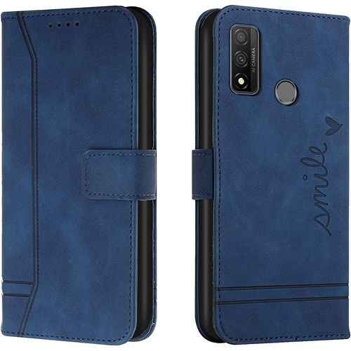 Coque Pour Huawei P Smart 2020, Portefeuille Housse En Pu Avec Tpu Fermoir Flip Pochette Housse Pour Huawei P Smart 2020 (Bleu)