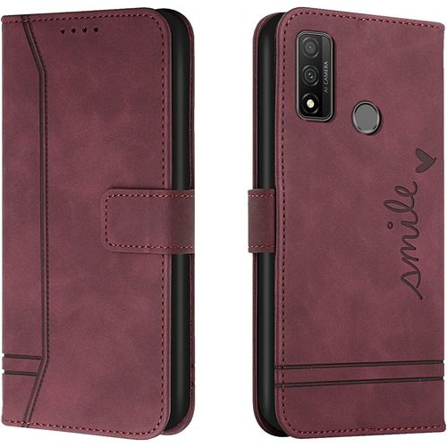 Coque Pour Huawei P Smart 2020, Portefeuille Housse En Pu Avec Tpu Fermoir Flip Pochette Housse Pour Huawei P Smart 2020 (Rouge)