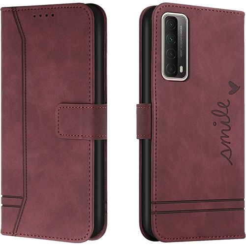 Coque Pour Huawei P Smart 2021 / Y7a, Portefeuille Housse En Pu Avec Tpu Fermoir Flip Pochette Housse Pour Huawei P Smart 2021 / Y7a (Rouge)