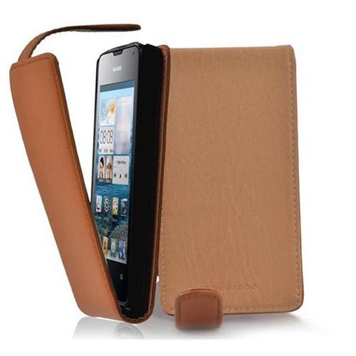 Coque Pour Huawei Y3 / Y3c / Y330 / Y331 / Y360 En Noisette Marron Housse De Protection tui Au Design Flip En Similicuir Structur