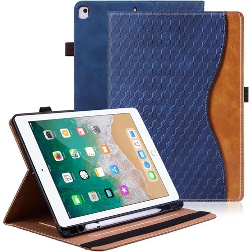 Coque Pour Ipad 10.2 Pouces 9/8/7 Gnration - Ipad Air 3/Pro 10,5 Housse Cuir Pu [Rveil/Veille Automatique] Etui De Protection Avec Support Fonction Pour Ipad 2021/2020/2019, Bleu Fonc.[F4841]