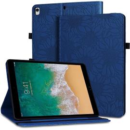 Coque pour iPad 9ème/8ème/7ème Génération(2021/2020/2019) -Housse Tablette  Protection Bande élastique étui Support avec Réveil/Veille Automatique pour  iPad Air 3 10.5 2019/iPad Pro 10.5 2017 Bleu