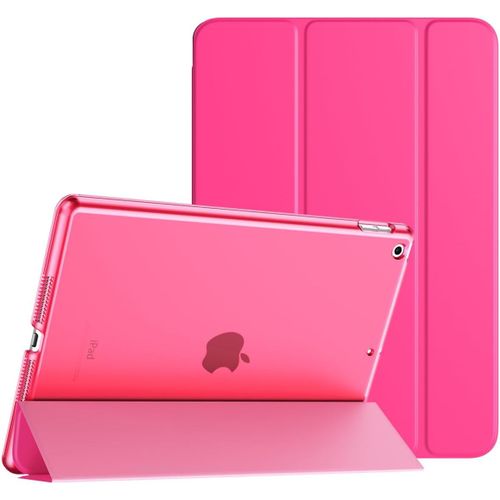 Coque Pour Ipad 9me Gnration 2021/Ipad 8me Gnration 2020/Ipad 7me Gnration 2019,Housse tui Avec Translucide Givr Rigide Protg Pochette 10,2 Pouces, Rose Brillante.[F3349]
