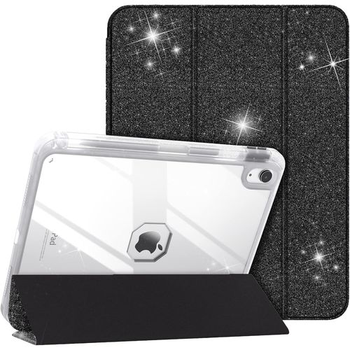 Coque Pour Ipad A16 11me Gnration 11 Pouces 2025,Ipad 10me Gnration 2022 10,9 Pouces Avec Porte Stylet,tui Tri-Fold Transparente,Housse Avec Veille/Rveil Auto, Noir Scintil[Pad5127792]