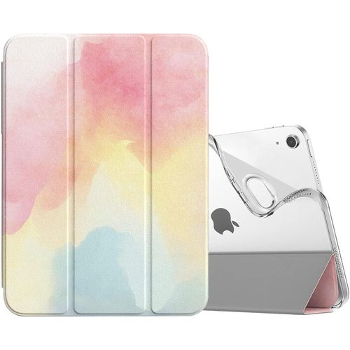 Coque Pour Ipad A16 11me Gnration 11 Pouces 2025, Ipad 10me Gnration 2022 10,9 Pouces, Mince tui Tri-Fold En Tpu Souple Translucide Avec Rveil/Sommeil Auto, Arc En Ciel