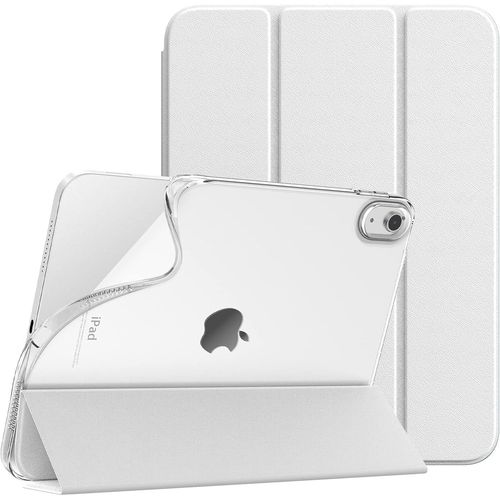 Coque Pour Ipad A16 11me Gnration 11 Pouces 2025, Ipad 10me Gnration 2022 10,9 Pouces, Mince tui Tri-Fold En Tpu Souple Translucide Avec Rveil/Sommeil Auto, Blanc
