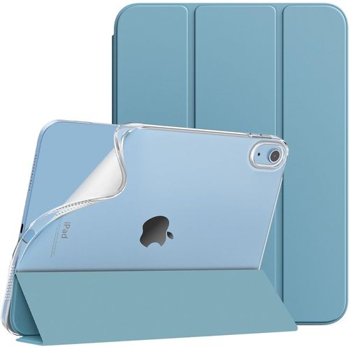 Coque Pour Ipad A16 11me Gnration 11 Pouces 2025, Ipad 10me Gnration 2022 10,9 Pouces, Mince tui Tri-Fold En Tpu Souple Translucide Avec Rveil/Sommeil Auto, Bleu Brumeux
