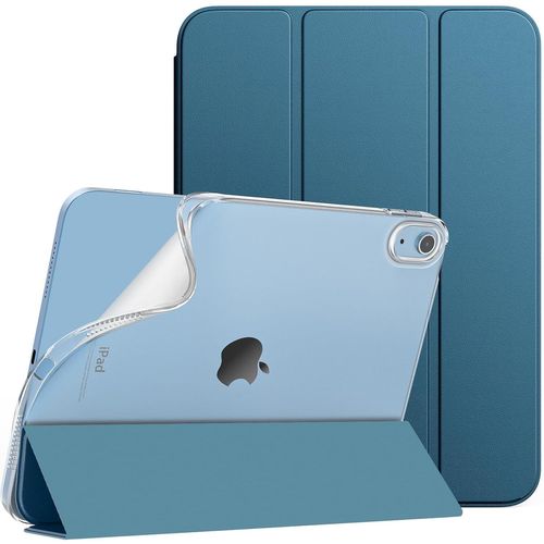 Coque Pour Ipad A16 11me Gnration 11 Pouces 2025, Ipad 10me Gnration 2022 10,9 Pouces, Mince tui Tri-Fold En Tpu Souple Translucide Avec Rveil/Sommeil Auto, Bleu Cobalt