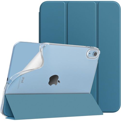 Coque Pour Ipad A16 11me Gnration 11 Pouces 2025, Ipad 10me Gnration 2022 10,9 Pouces, Mince tui Tri-Fold En Tpu Souple Translucide Avec Rveil/Sommeil Auto, Bleu Paon