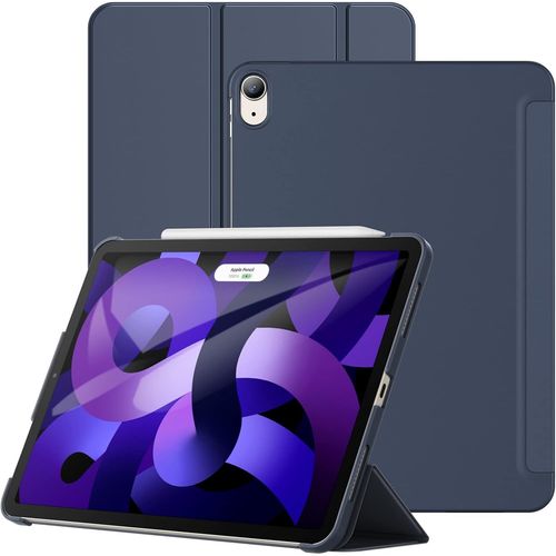 Coque Pour Ipad Air 11 Pouces M2 (2024), Ipad Air 5/4 (10,9 Pouces 2022/2020 5eme/4eme Gnration), Housse tui Arrire Rigide De Protection Support De Tablette Soft-Touch (Marine)