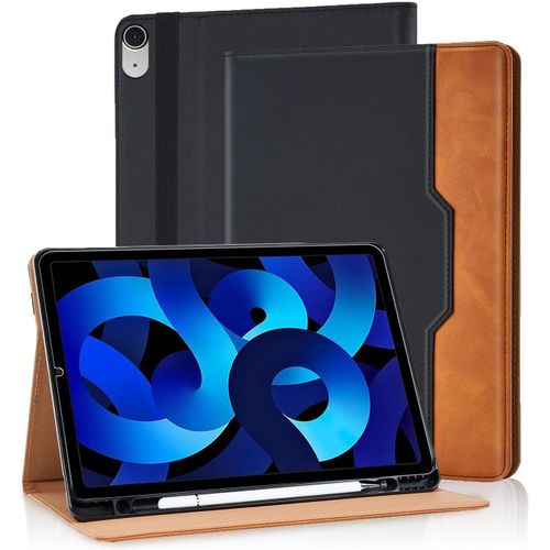 Coque Pour Ipad Air 11 Pouces M2 (2024), Ipad Air 5e/4e GNRation 2022/2020 - Ipad Air 10.9 Housse Cuir Pu [RVeil/Veille Automatique] Etui De Protection Avec Support Fonction - Noir
