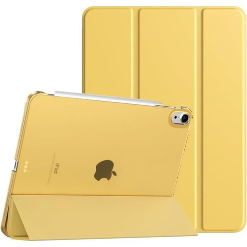Coque Pour Ipad Air 11 Pouces M2 2024, Ipad Air 6, Ipad Air 5/4e Gn (2022/2020), tui De Protection Magntique Mince Avec Dos Transparent, tui Sommeil/Rveil Auto, Jaune Clair.[F3823]