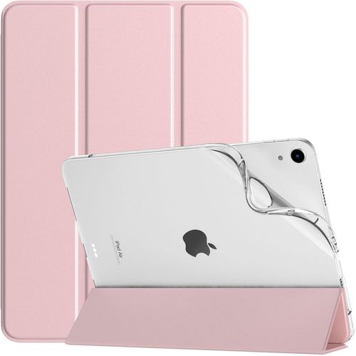 Coque Pour Ipad Air 11 Pouces M2 2024, Ipad Air 6e/5e/4e Gnration 2024/2022/2020 10,9 Pouces, tui Arrire Translucide En Tpu Souple, Housse Trifold Avec Rveil/Sommeil Auto, Rose Dor.[G1392]
