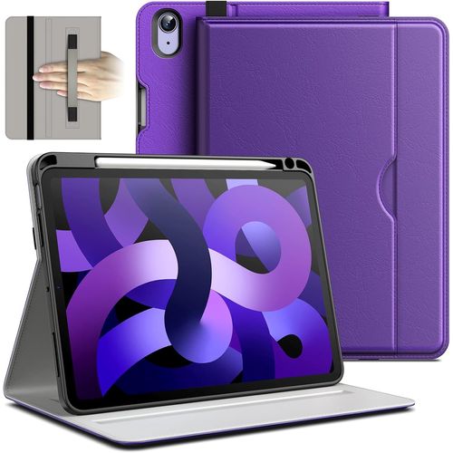 Coque Pour Ipad Air 11 Pouces M3/M2 (2025/2024), Ipad Air 5/4 (2022/2020 5me/4me Gnration 10,9 Pouces), Pu Cuir Folio Housse tui De Tablette Avec Porte-Stylet & Poche (Violet [Sel6273592]