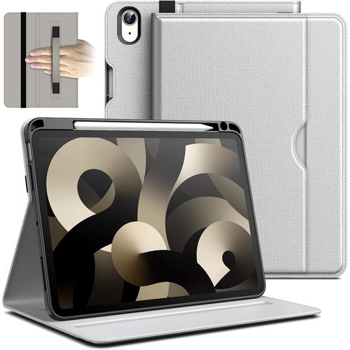 Coque Pour Ipad Air 11 Pouces M3/M2 (2025/2024), Ipad Air 5/4 (2022/2020 5me/4me Gnration), Pu Cuir Folio Protecteur Housse tui De Tablette Avec Porte-Stylet & Poche (Argent)[Sel6273590]
