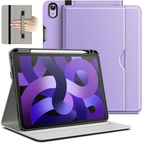 Coque Pour Ipad Air 11 Pouces M3/M2 (2025/2024), Ipad Air 5/4 (2022/2020 5me/4me Gnration), Pu Cuir Folio Protecteur Housse tui De Tablette Avec Porte-Stylet & Poche (Violet)[Coq5186876]