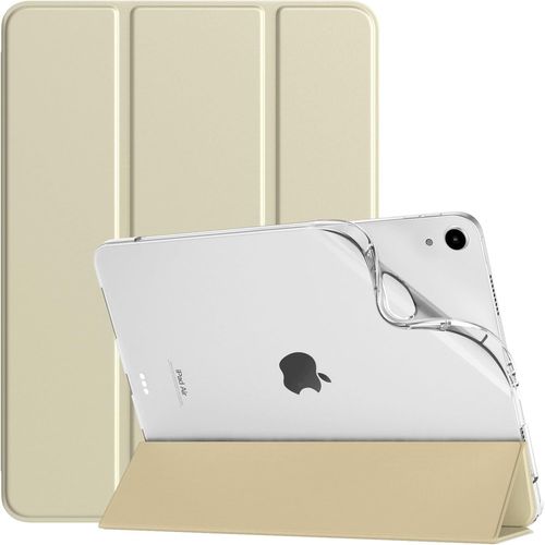 Coque Pour Ipad Air 11 Pouces(M3/M2-2025/2024),Ipad Air 5e/4e Gnration 2022/2020 10,9 Pouces,tui Arrire Translucide En Tpu Souple,Housse Trifold Avec Rveil/Sommeil Auto,Or Champagne