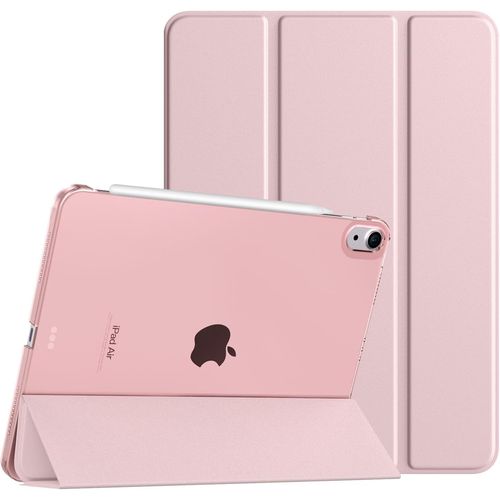Coque Pour Ipad Air 11 Pouces M3/M2 (2025/2024), Ipad Air 5e/4e Gnration (2022/2020) 10,9 Pouces, tui De Protection Mince Avec Dos Transparent, Sommeil/Rveil Auto, Rose Bb