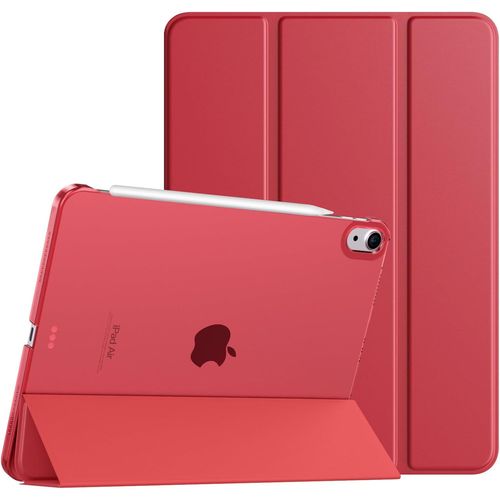 Coque Pour Ipad Air 11 Pouces M3/M2 (2025/2024), Ipad Air 5e/4e Gnration (2022/2020) 10,9 Pouces, tui De Protection Mince Avec Dos Transparent, Sommeil/Rveil Auto, Vin Rouge