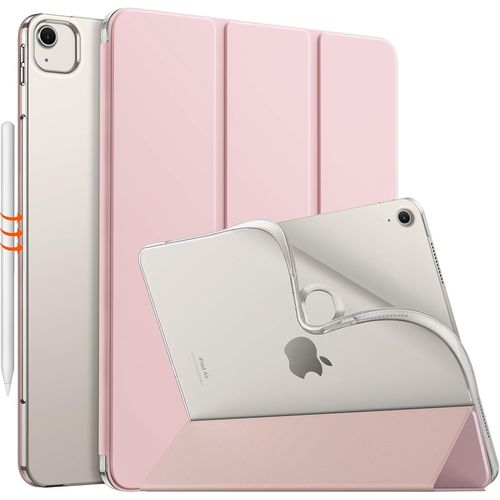 Coque Pour Ipad Air 13 Pouces M3 2025/M2 2024,tui Ipad Air 13 Pouces Avec Coque Arrire En Tpu Givr Translucide Doux,tui Mince Smart Folio,Auto Rveil/Sommeil,Rose Clair