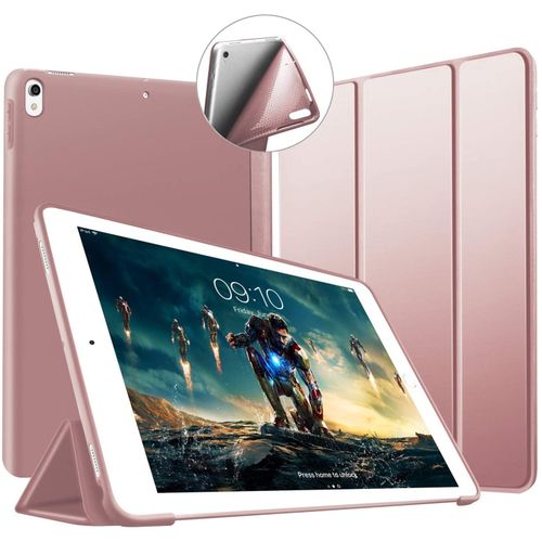 Coque Pour Ipad Air 3 10,5 2019 / Ipad Pro 10,5 Pouces 2017 Case Housse Etui De Slim Lger Protection Fonction Veille/Rveil Automatique, Tri Pli En Caoutchouc Flexible Smart Cover, Or Rose