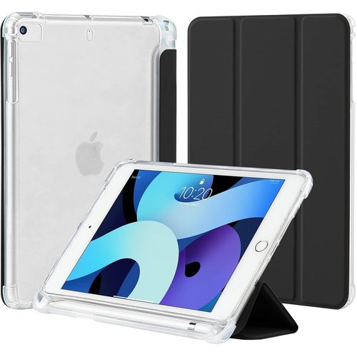 Coque Pour Ipad Mini 5 / Mini 4 Gnration 7,9 Pouces Avec Porte-Stylet, Housse tui De Protection Mince Et Lgre Avec Arrire Tpu Souple Translucide Givr Etui Antichoc, Noir