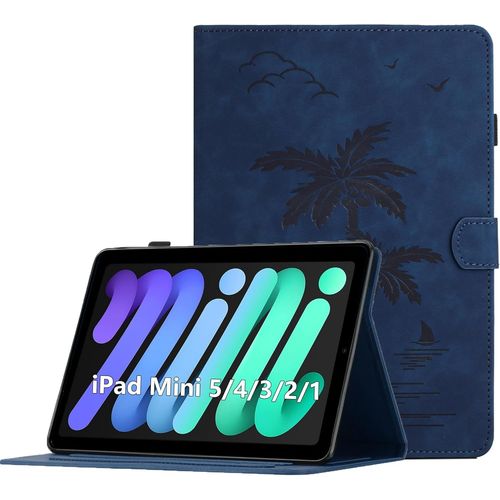 Coque Pour Ipad Mini 7.9 Pouces, Ipad Mini 5/4/3/2/1, Housse De Protection Multi-Angles tui En Cuir Pu Avec Fente Pour Carte, Auto Rveil/Sommeil, Bleu Marine.[F3369]