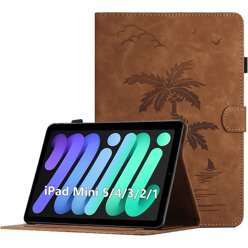 Coque Pour Ipad Mini 7.9 Pouces, Ipad Mini 5/4/3/2/1, Housse De Protection Multi-Angles tui En Cuir Pu Avec Fente Pour Carte, Auto Rveil/Sommeil, Brun.[F3412]