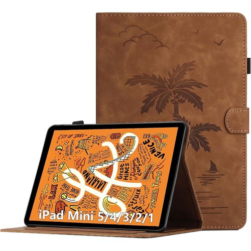 Coque Pour Ipad Mini 7.9 Pouces, Ipad Mini 5/4/3/2/1, Housse De Protection Multi-Angles tui En Cuir Pu Avec Fente Pour Carte, Auto Rveil/Sommeil, Brun[Sel6275410]